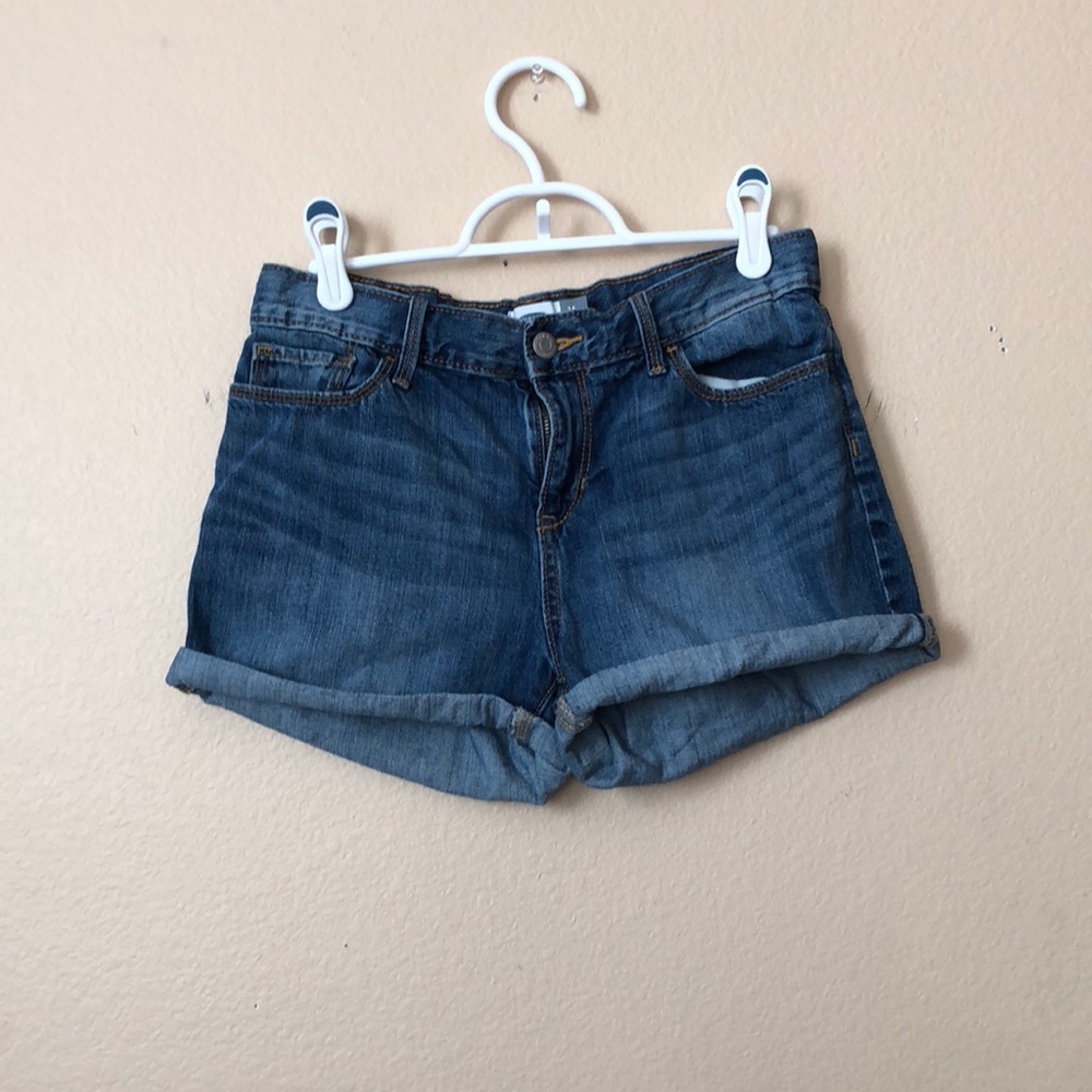 navy denim shorts